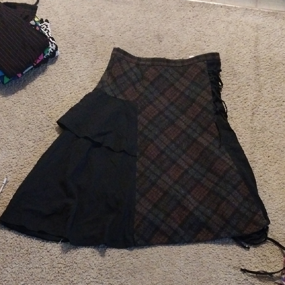 One Of A Kind Euro Mix Media Plaid Skirt